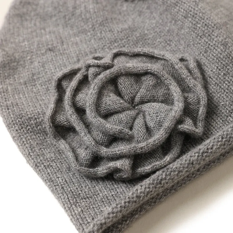 Flower hat glove set