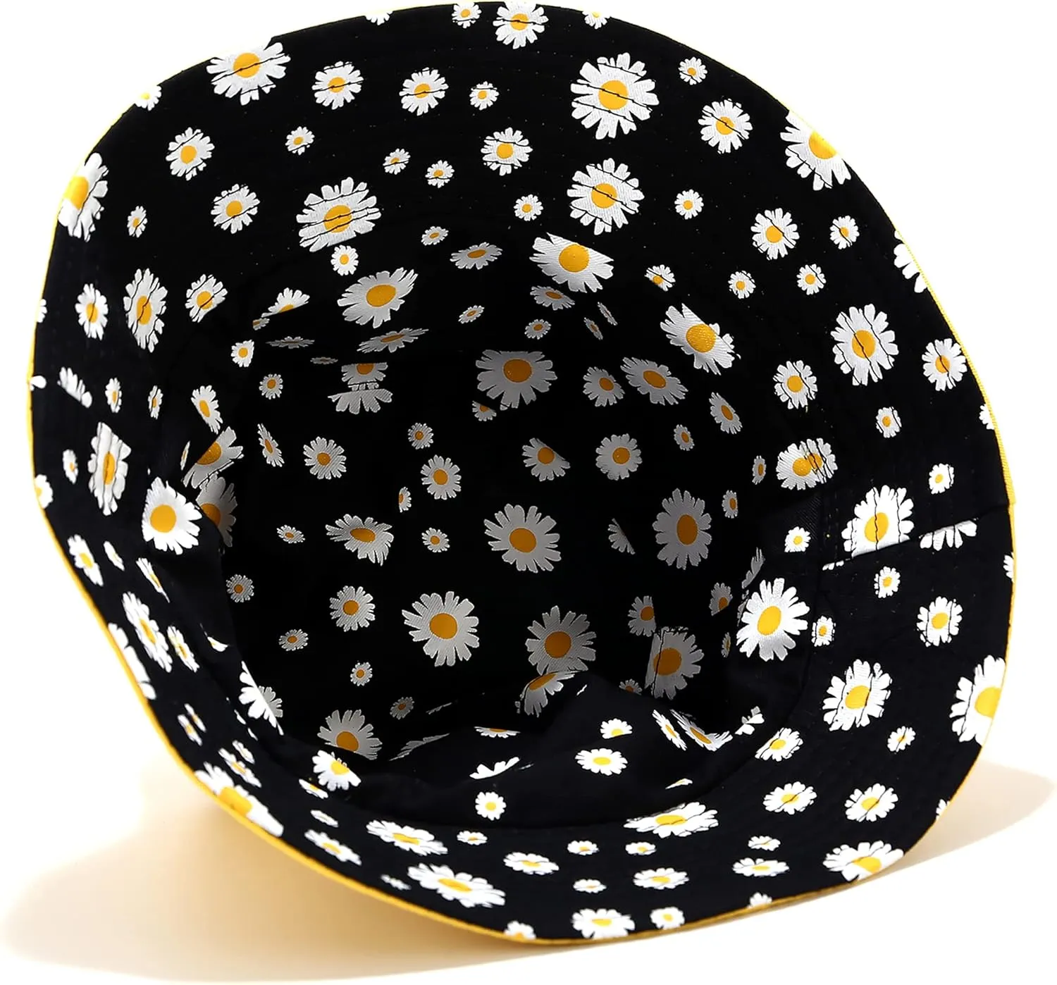 Flower Reversible Bucket Hat Cotton Summer Travel Beach Sun Hats Emboridery for Women Men