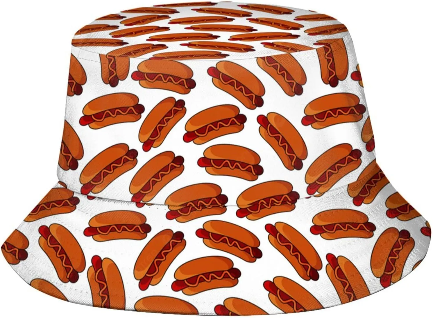 Food Pattern Bucket Hat Funny Sun Hat Fashion Fisherman Cap for Women Men