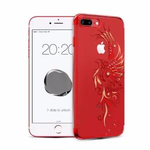 For Apple iPhone 8 7/ Plus Case Gold/ Red/ Black Plated Clear PC Hard Back Cover With Crystals from Swarovski Rhinestone Cases