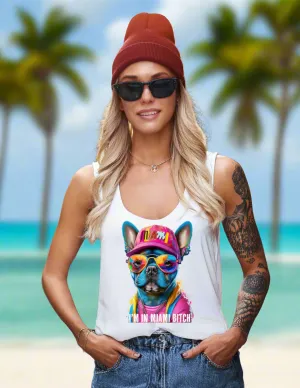 Frenchie Miami White Collection Art T-Shirt - Unisex Design | Grooveman Music TM"