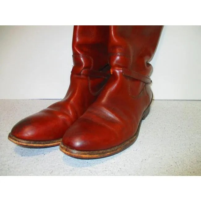 Frye Cognac Brown Classic Equestrian Inspired Knee High Bootsbooties Size Us