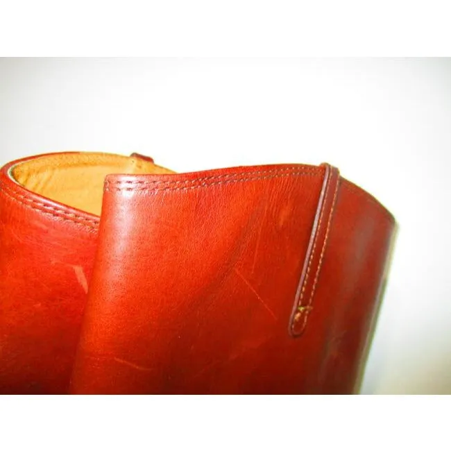 Frye Cognac Brown Classic Equestrian Inspired Knee High Bootsbooties Size Us