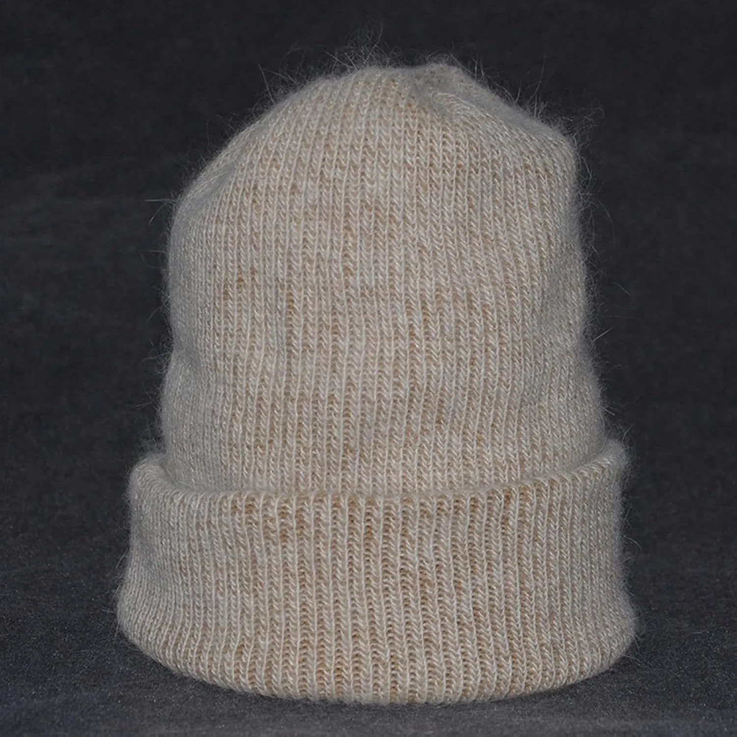 FUDERU Men's Ribbed Watch Cap with Patch Womens Winter Knitted Beanie Hat with Pom Warm Knit Cap Beanie for Women