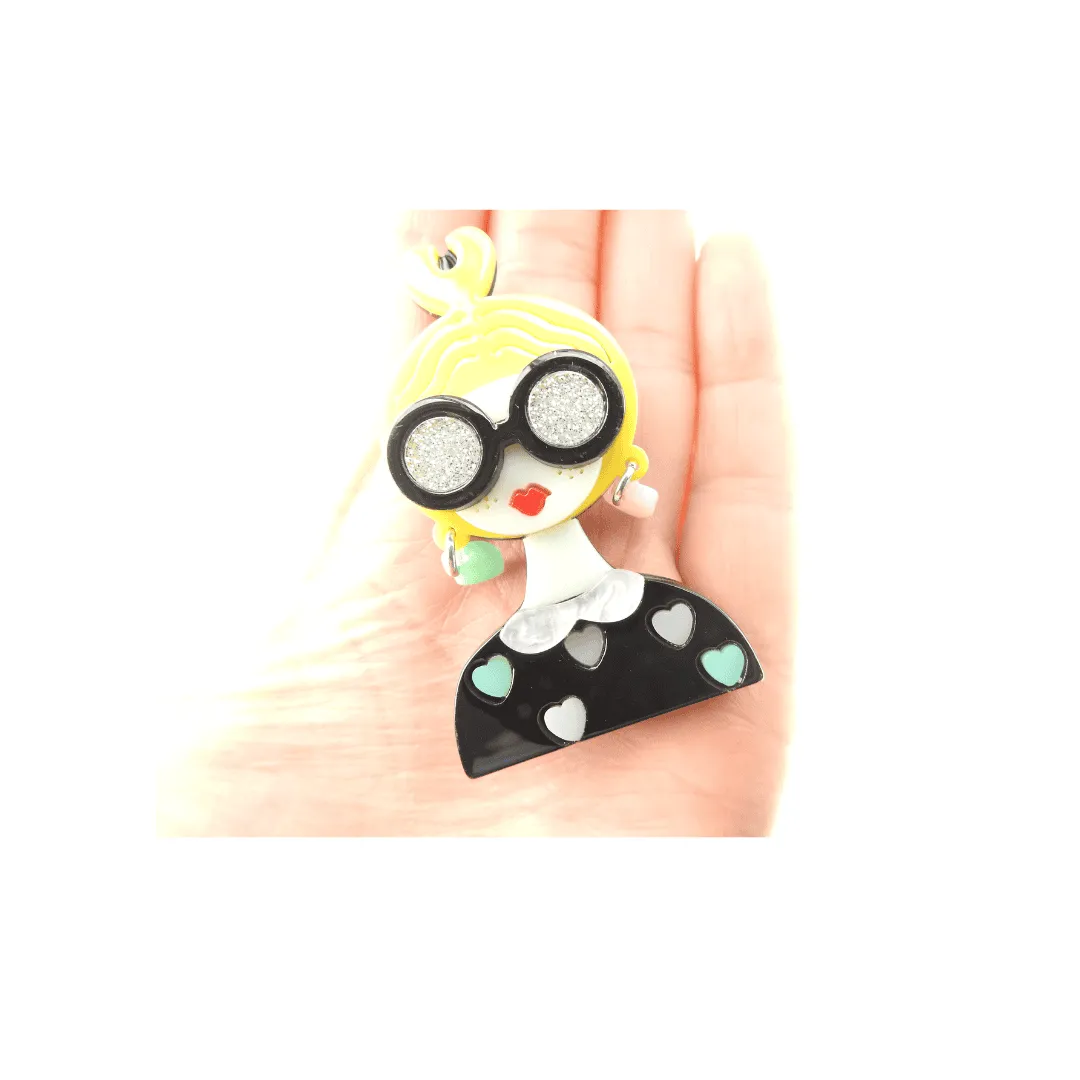Fun acrylic brooch