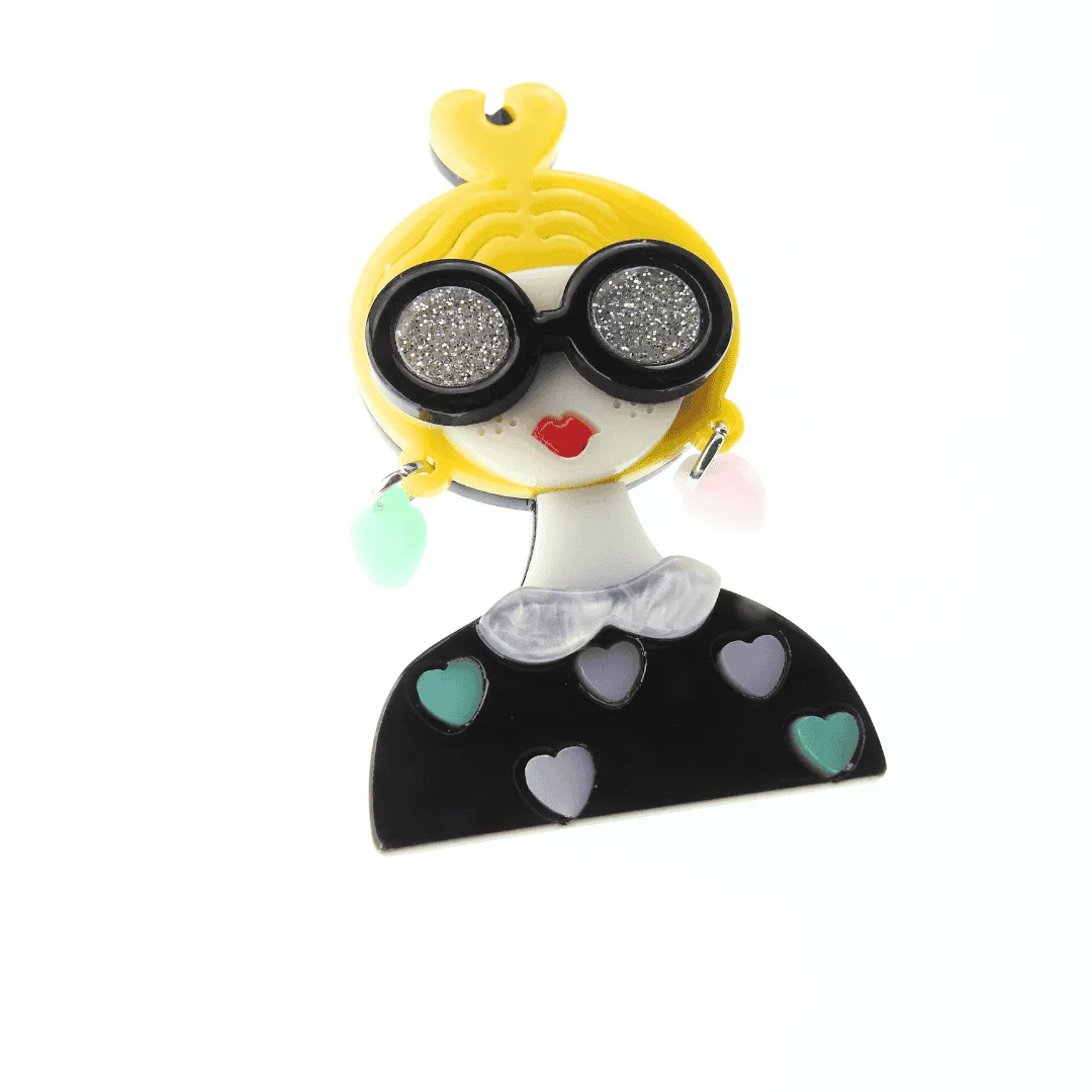 Fun acrylic brooch