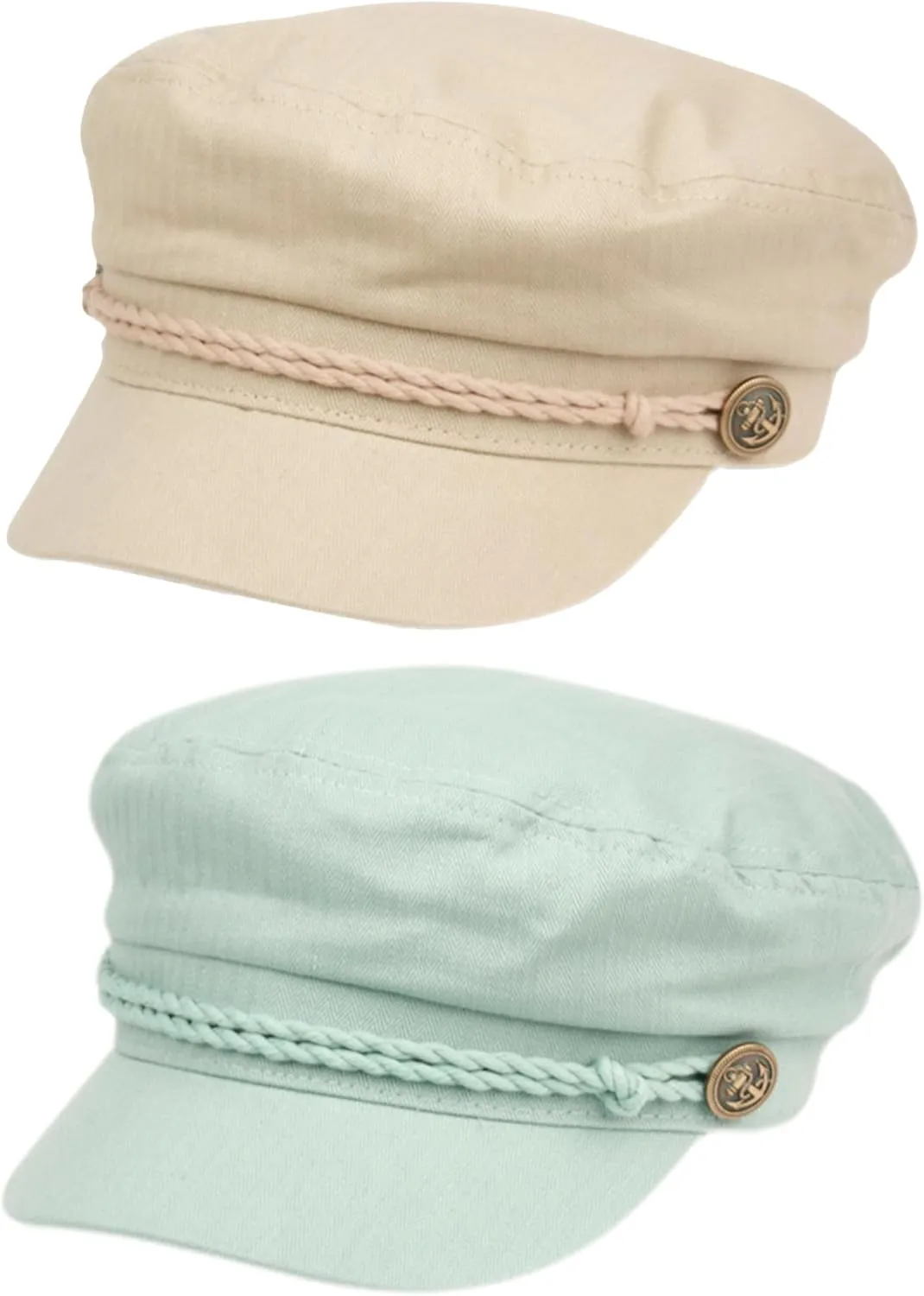 Funky Junque Greek Fisherman Newsboy Flat Cap - Stylish Versatile Hat