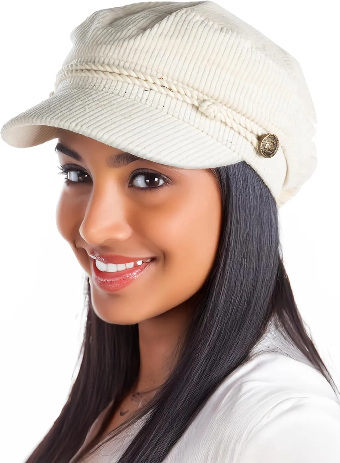 Funky Junque Greek Fisherman Newsboy Flat Cap - Stylish Versatile Hat