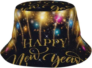 Funny Christmas Happy New Year Bucket Hats Sun Cap Packable Outdoor Holiday Hat Caps for Women Men