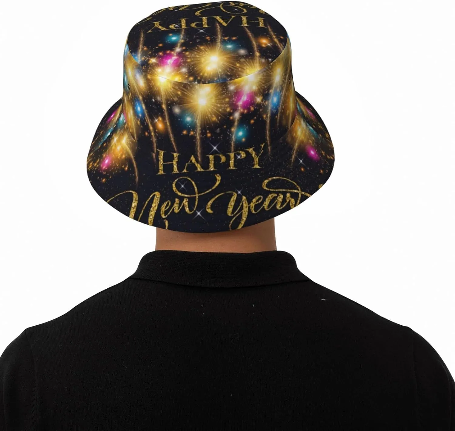 Funny Christmas Happy New Year Bucket Hats Sun Cap Packable Outdoor Holiday Hat Caps for Women Men