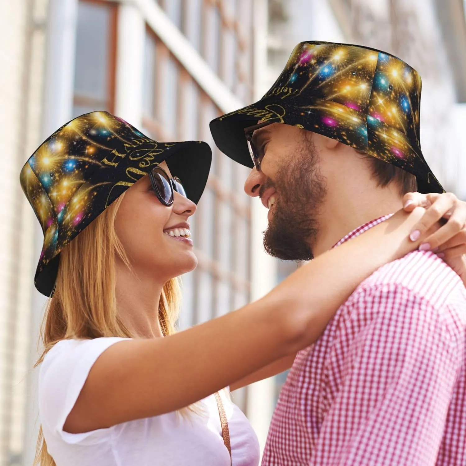 Funny Christmas Happy New Year Bucket Hats Sun Cap Packable Outdoor Holiday Hat Caps for Women Men