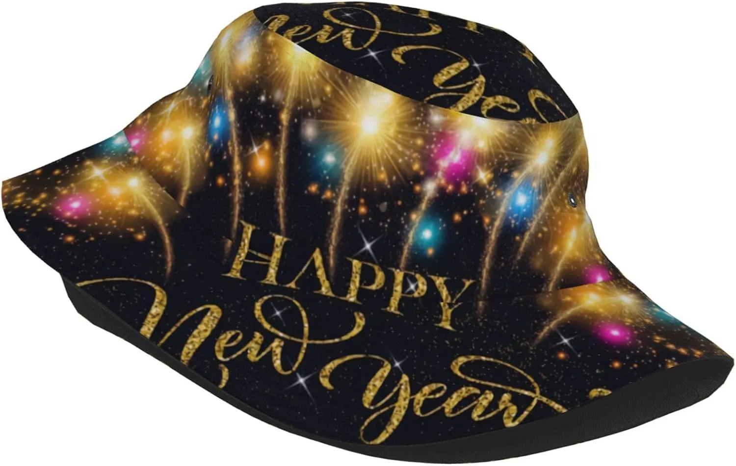 Funny Christmas Happy New Year Bucket Hats Sun Cap Packable Outdoor Holiday Hat Caps for Women Men