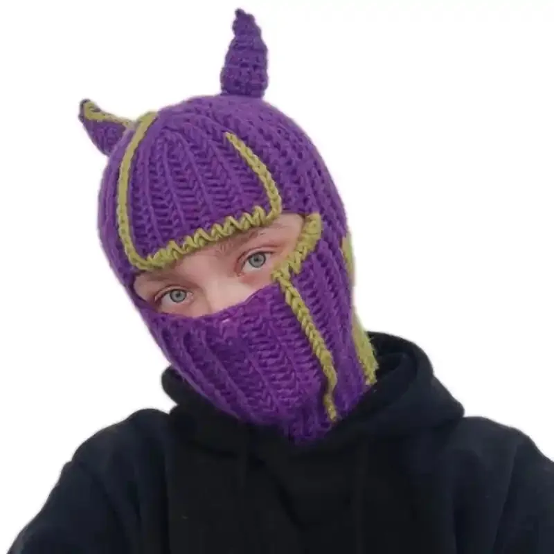 Funny Devil Horn Balaclava Hooded Mask