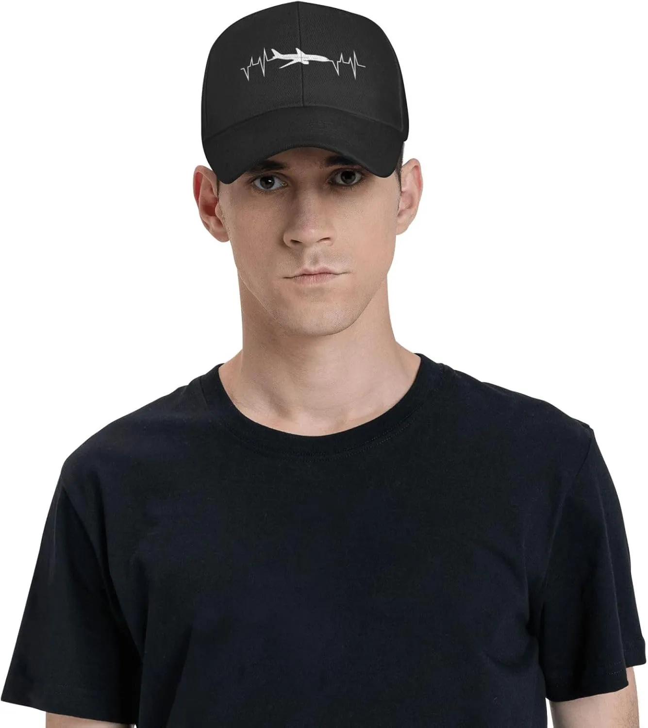 Funny-Flying-Airplane-Airline-Pilot-Heartbeat-Gifts Baseball Hats for Women Black Snapback Hat Baseball Cap Dad Hats