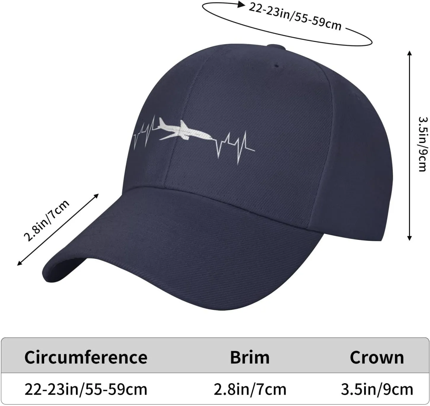 Funny-Flying-Airplane-Airline-Pilot-Heartbeat-Gifts Baseball Hats for Women Black Snapback Hat Baseball Cap Dad Hats