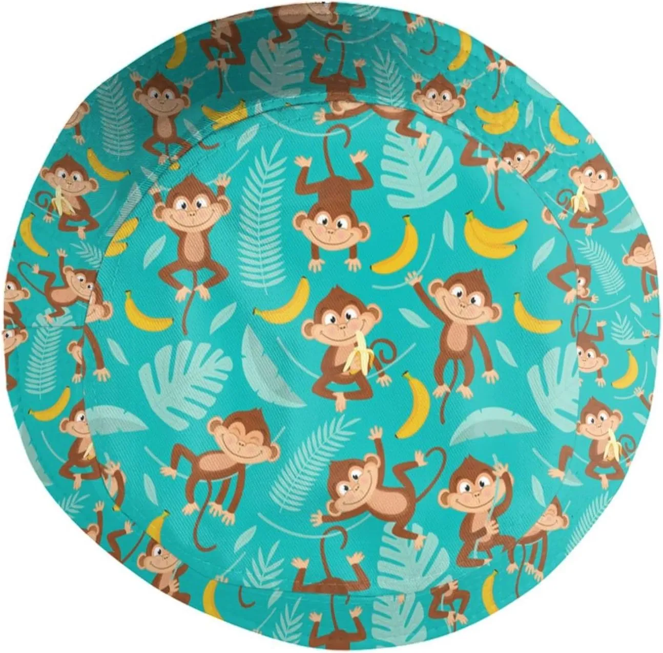 Funny Monkey Bucket Hat Sun Protection Wide Brim Hat Packable Summer Travel Animal Boonie Cap for Women Men