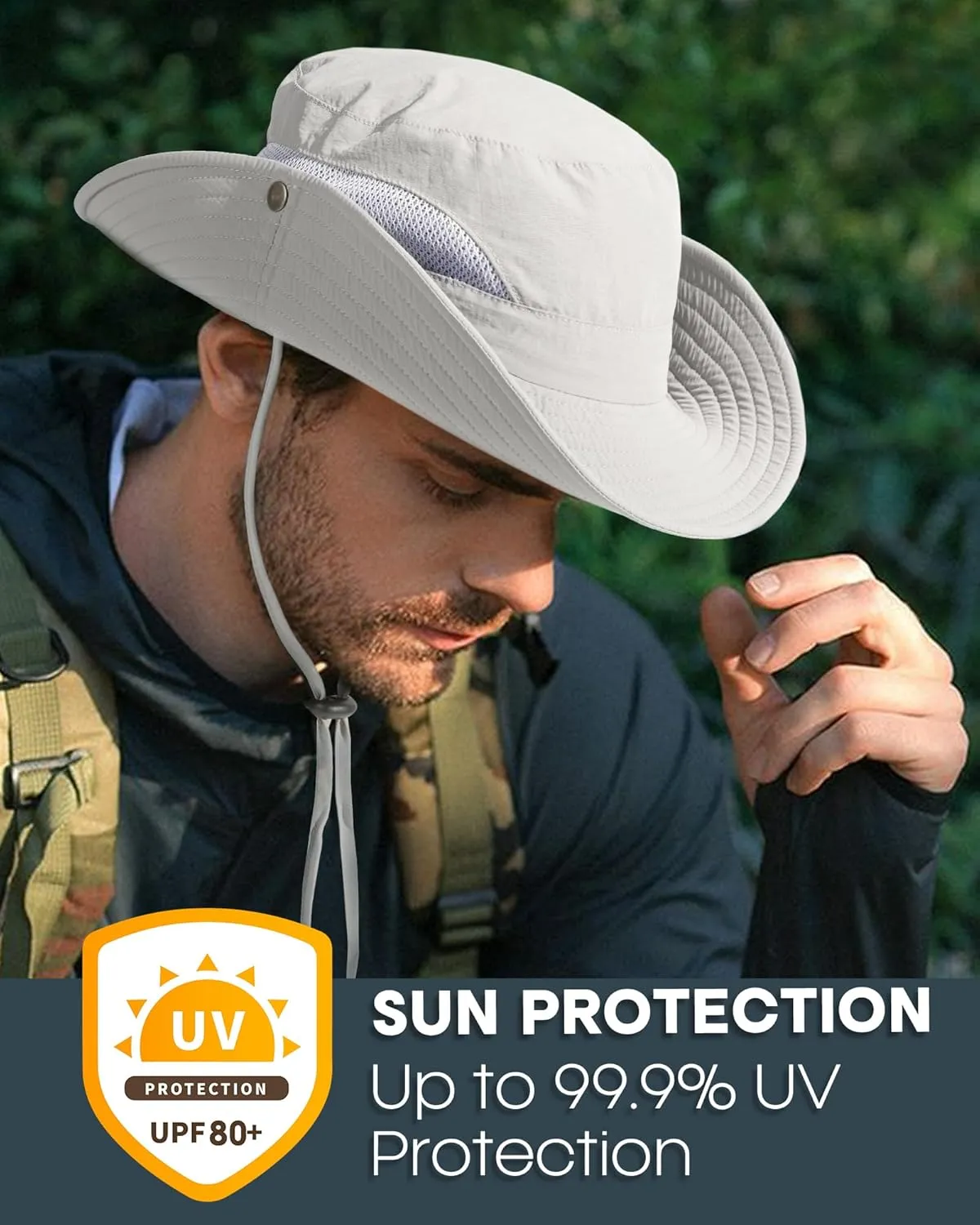 FURTALK Mens Bucket Sun Hat UPF 80  Wide Brim Hiking Fishing Beach Outdoor Hats