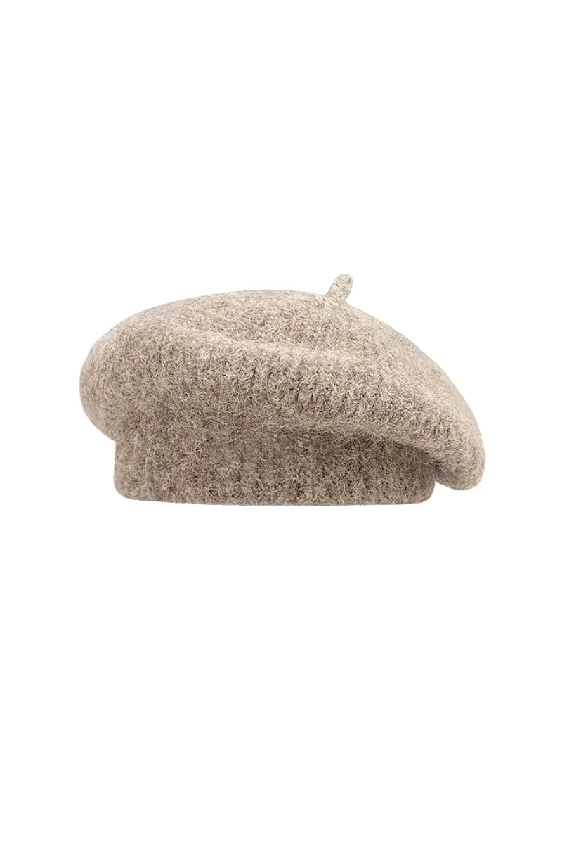 Fuzzy Mohair French Beret Hat
