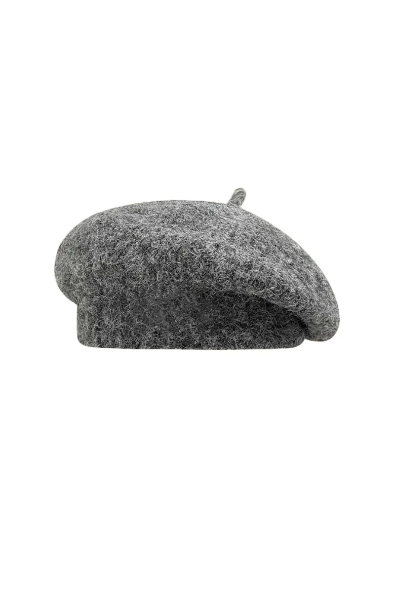 Fuzzy Mohair French Beret Hat