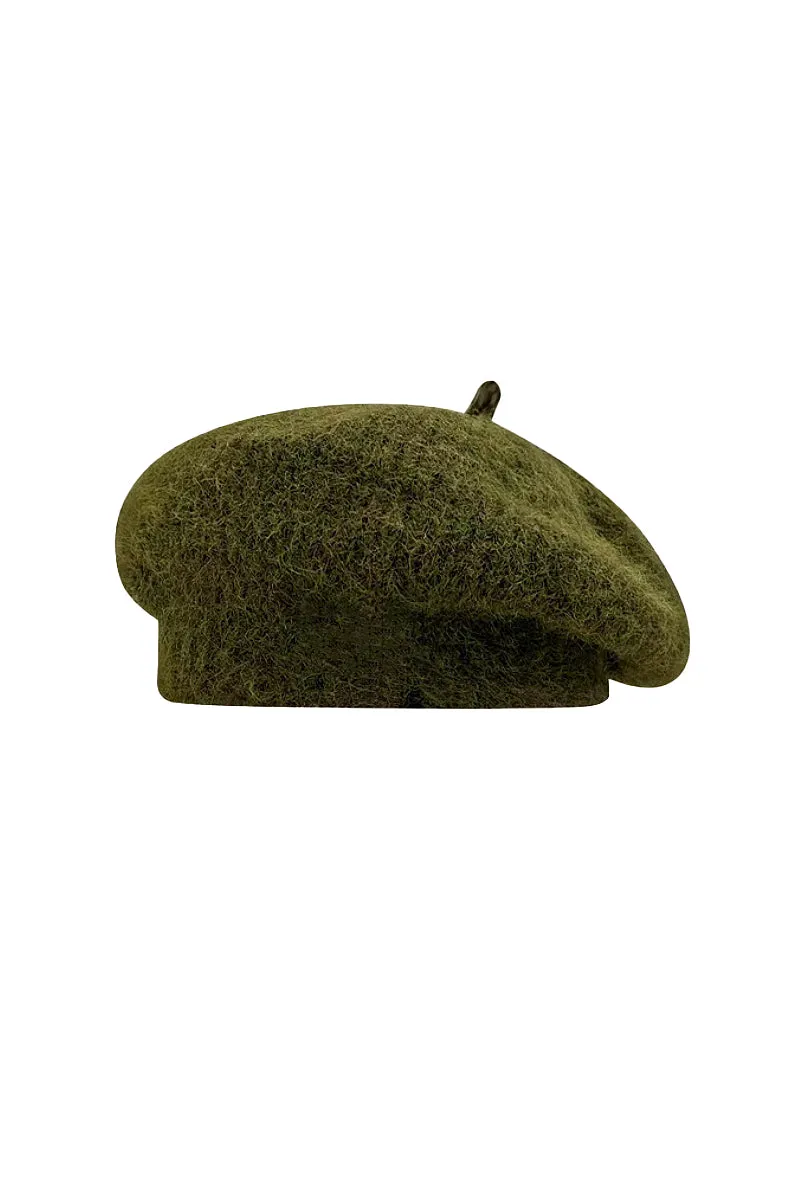 Fuzzy Mohair French Beret Hat
