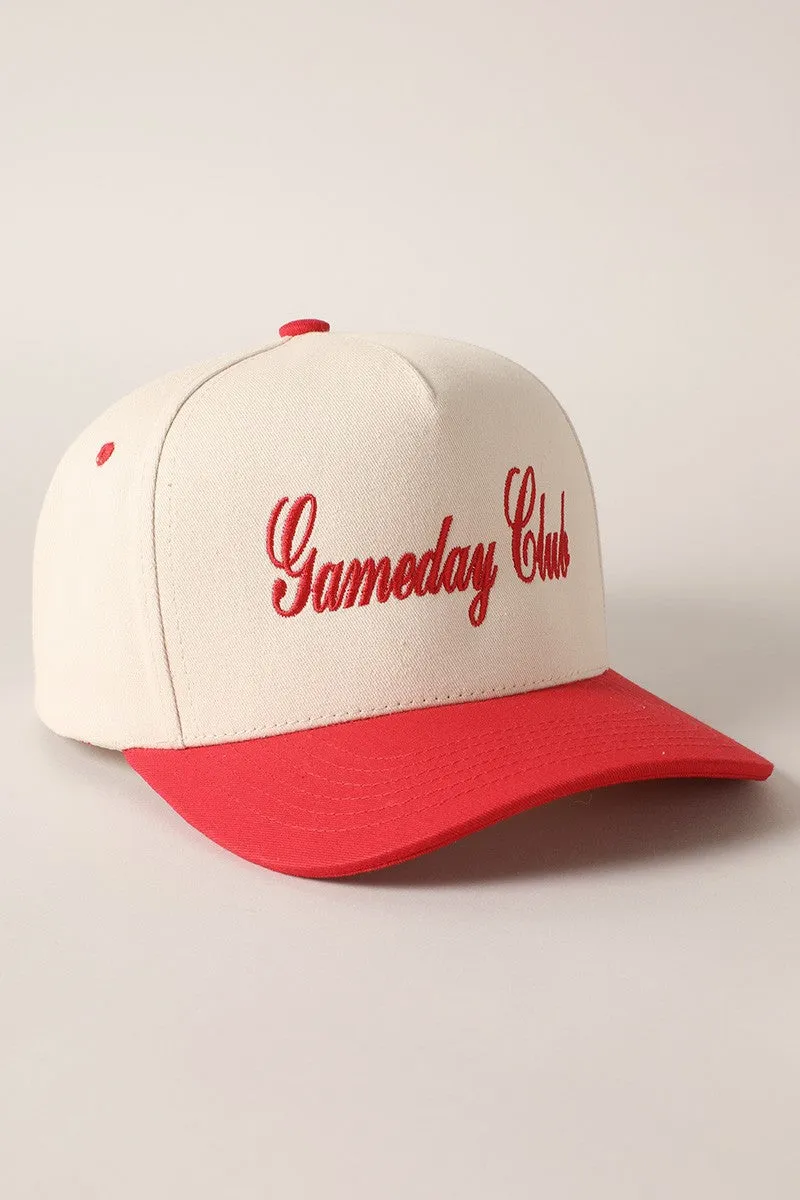 Gameday Club Embroidery Red Two-Toned Canvas Snap-Back Trucker Hat