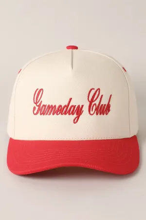 Gameday Club Embroidery Red Two-Toned Canvas Snap-Back Trucker Hat