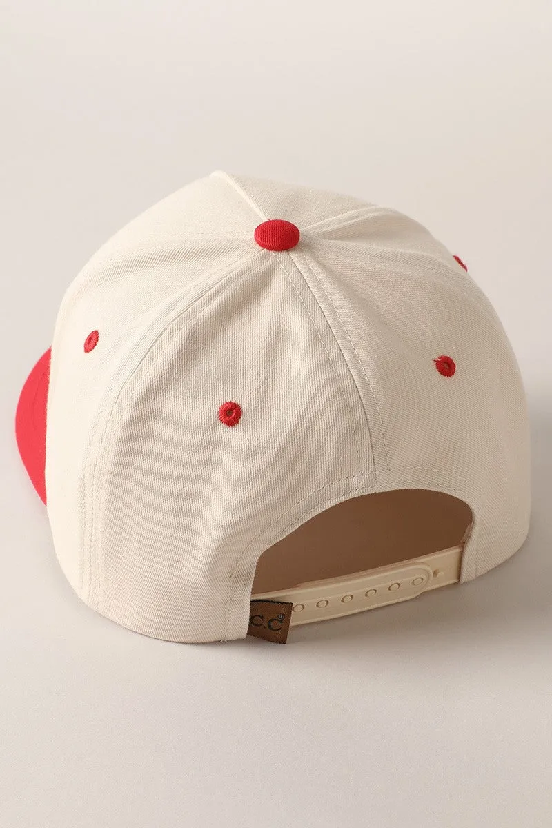 Gameday Club Embroidery Red Two-Toned Canvas Snap-Back Trucker Hat