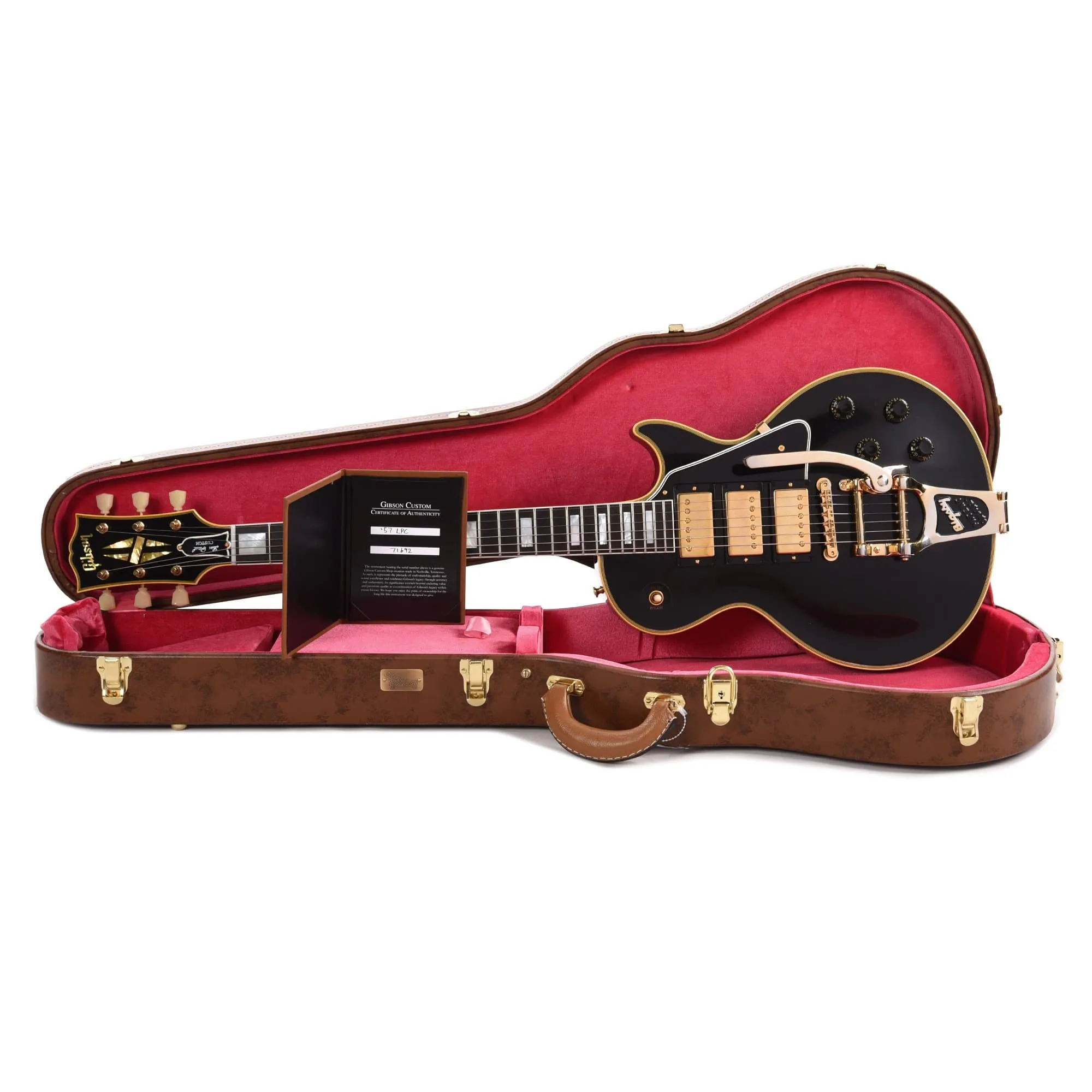 Gibson Custom Shop 1957 Les Paul Custom Reissue 3-Pickup Ebony VOS w/Bigsby