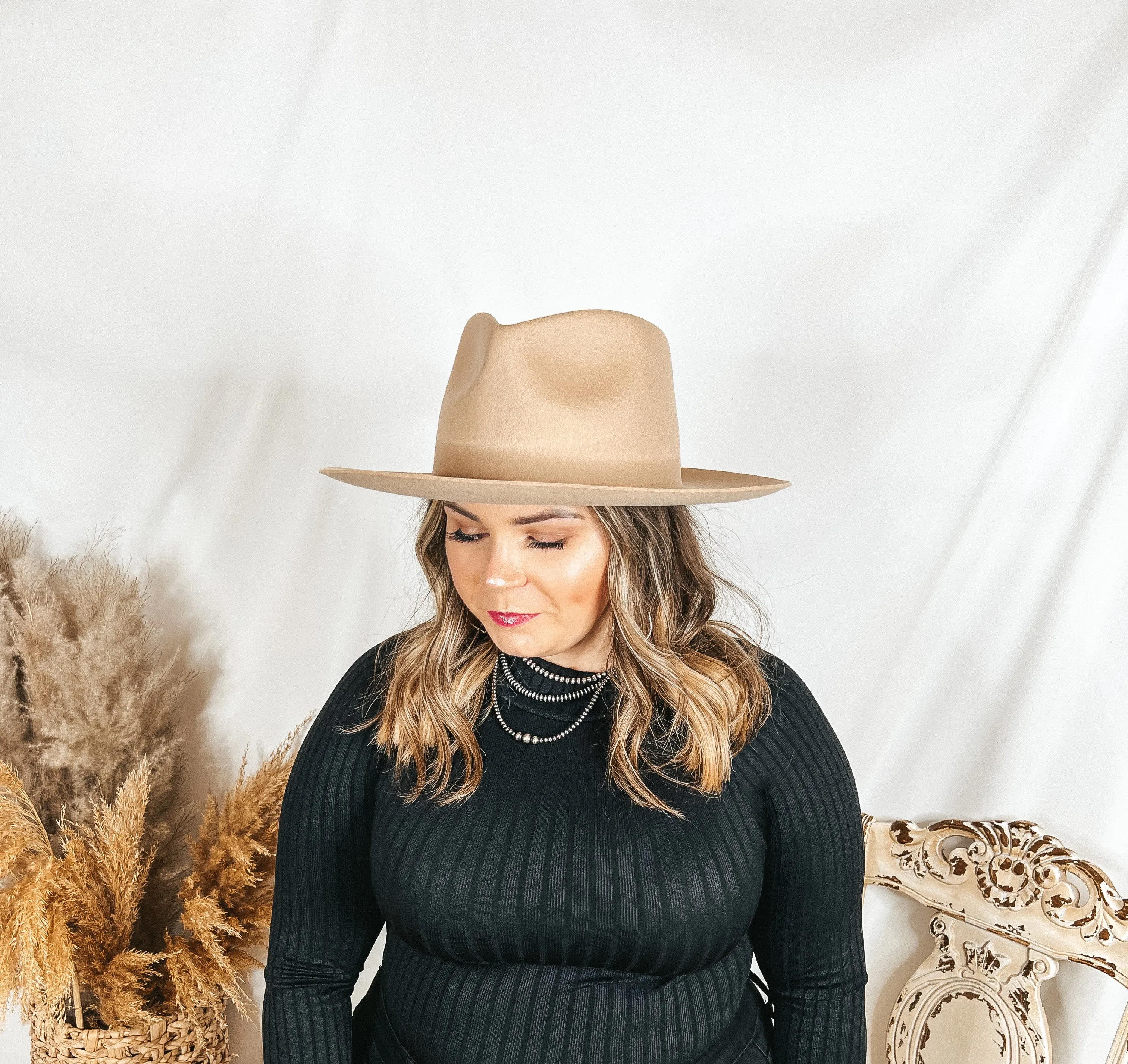 GiGi Pip | Zephyr Wool Felt Rancher Hat in Cream