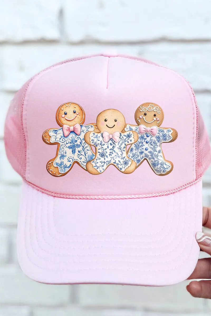 Gingerbread Chinoiserie Christmas Otto Soft Pink Foam Front Trucker Hat