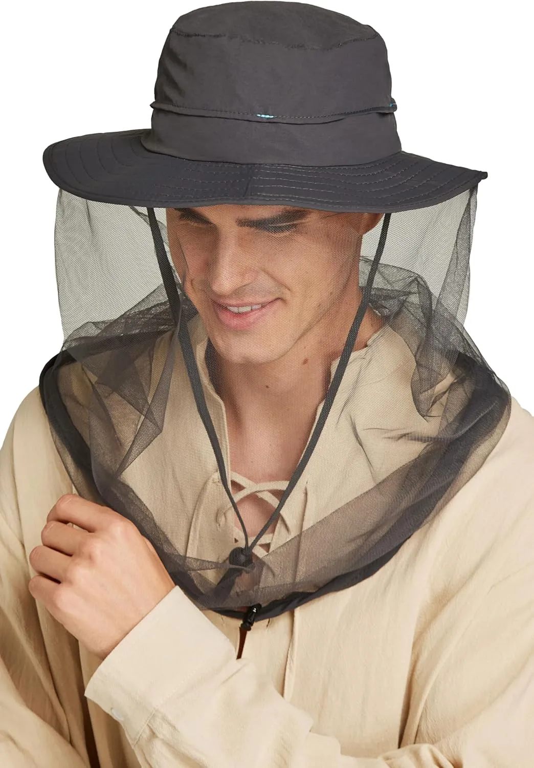 Gionforsy Bug Hat with Netting Safari Mesh Hats Sun Protection Fishing Hat Outdoors for Men Women