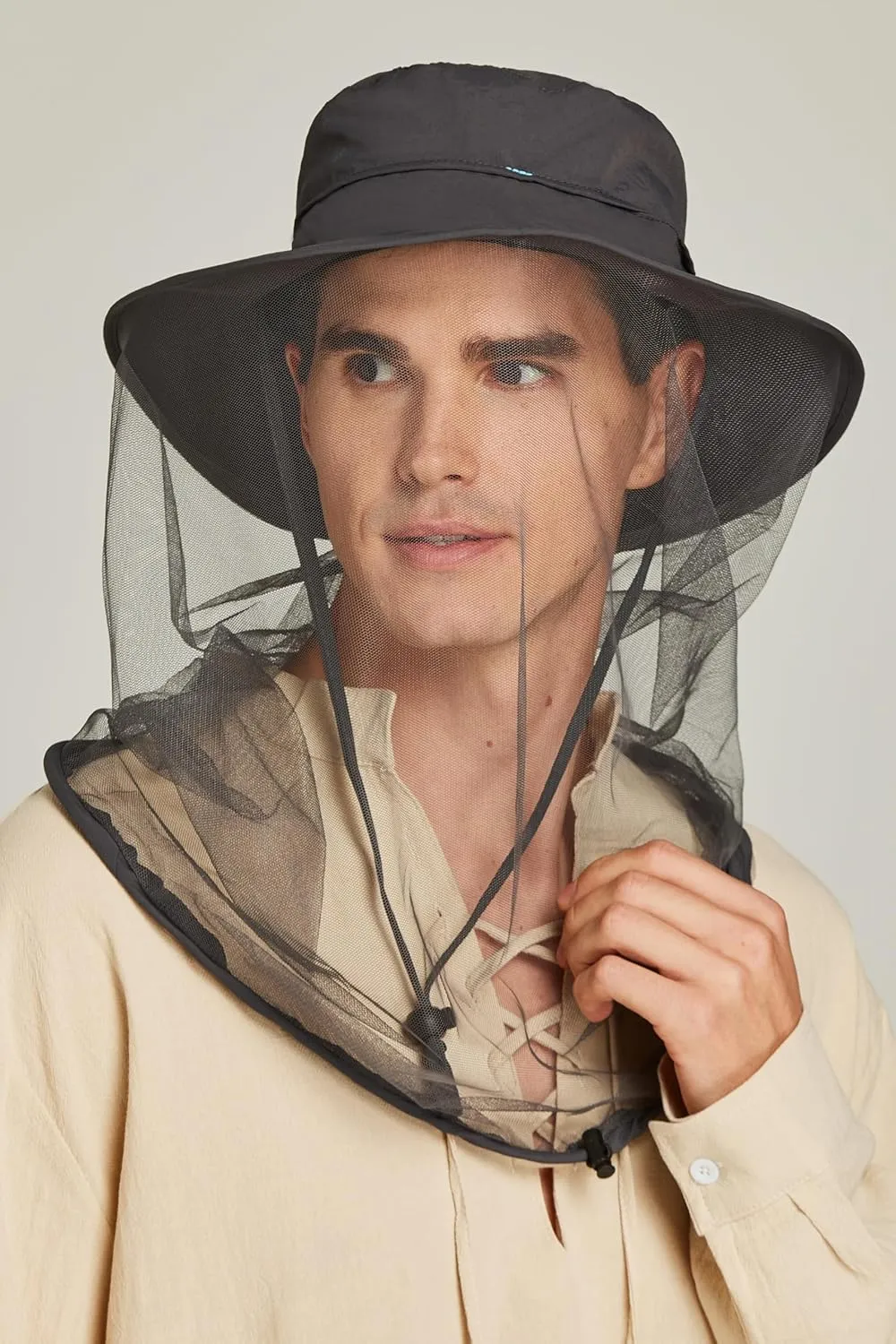 Gionforsy Bug Hat with Netting Safari Mesh Hats Sun Protection Fishing Hat Outdoors for Men Women