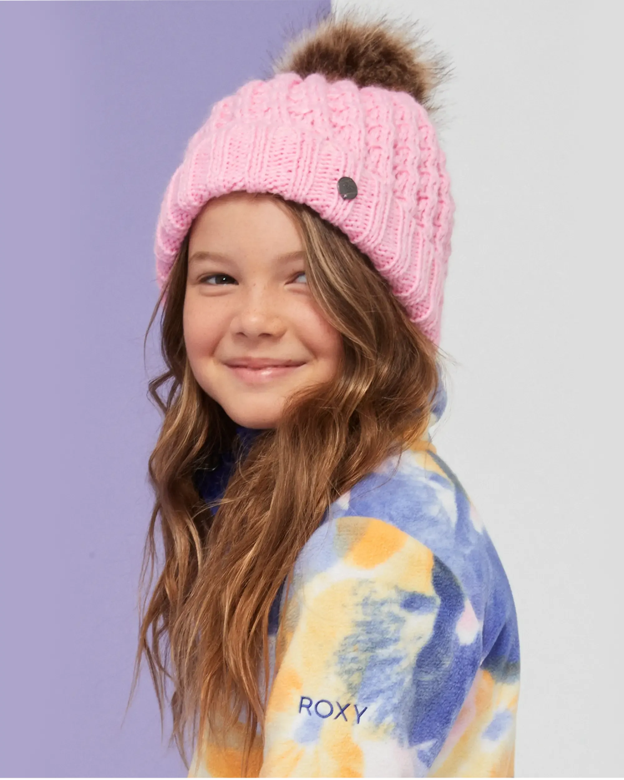Girls Blizzard Beanie in Pink Frosting