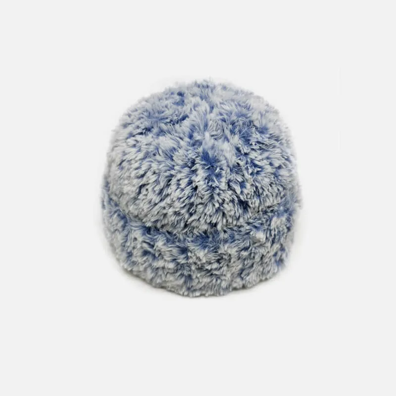 Gradient Color Faux Fur Knit Beanie Hat