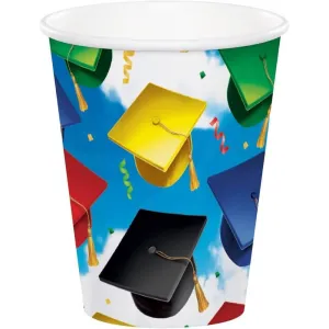 Graduation Celebration - 9oz Multicolor Paper Cups (8ct)