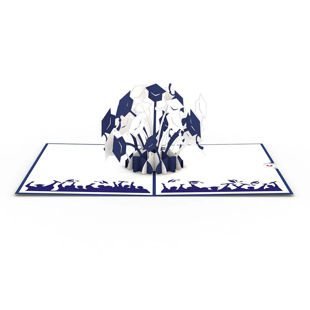 Graduation Hats Blue and White