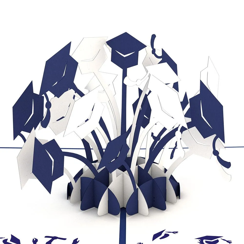 Graduation Hats Blue and White