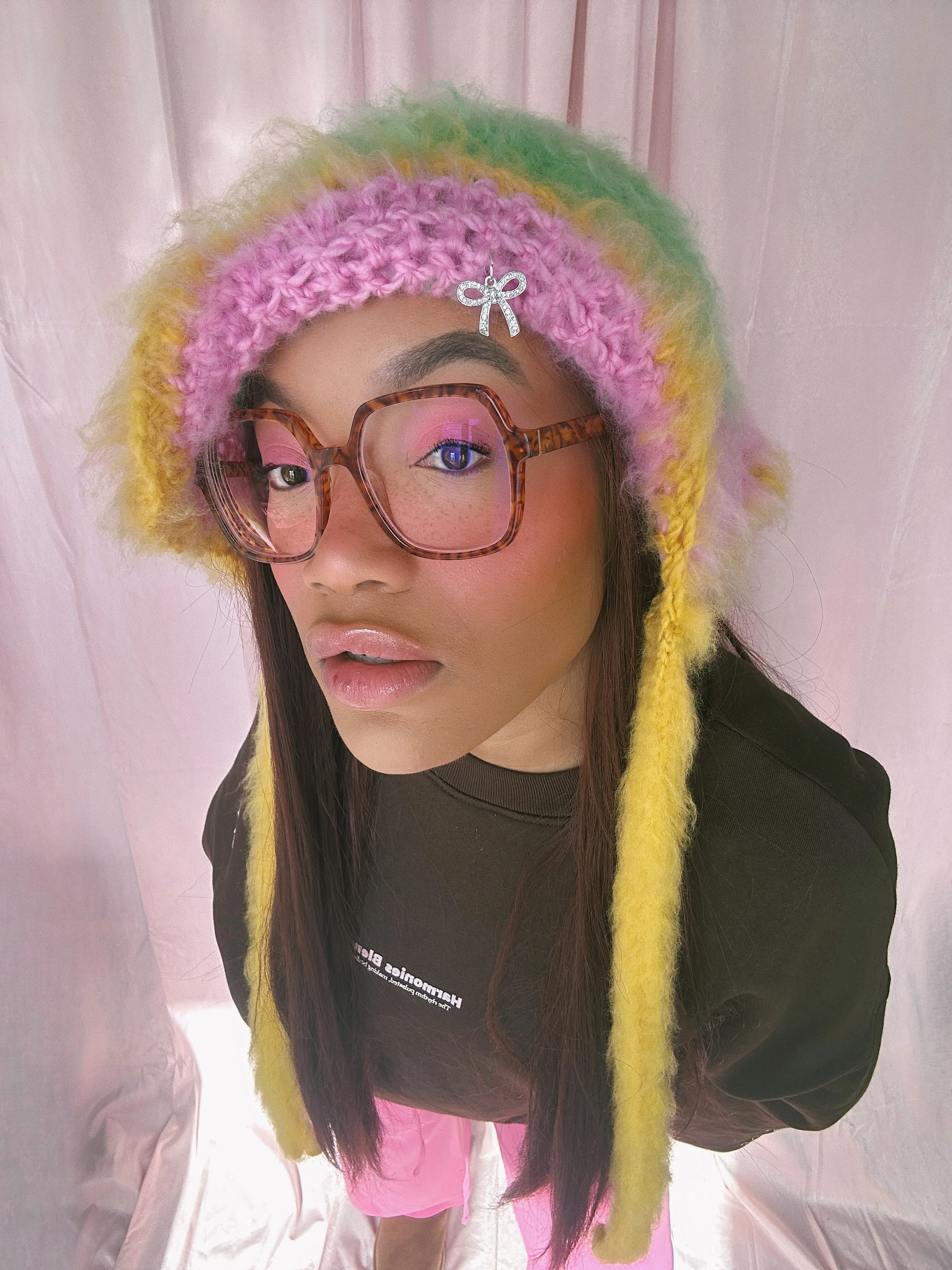 Green, Pink and Yellow Floppy Bonnet