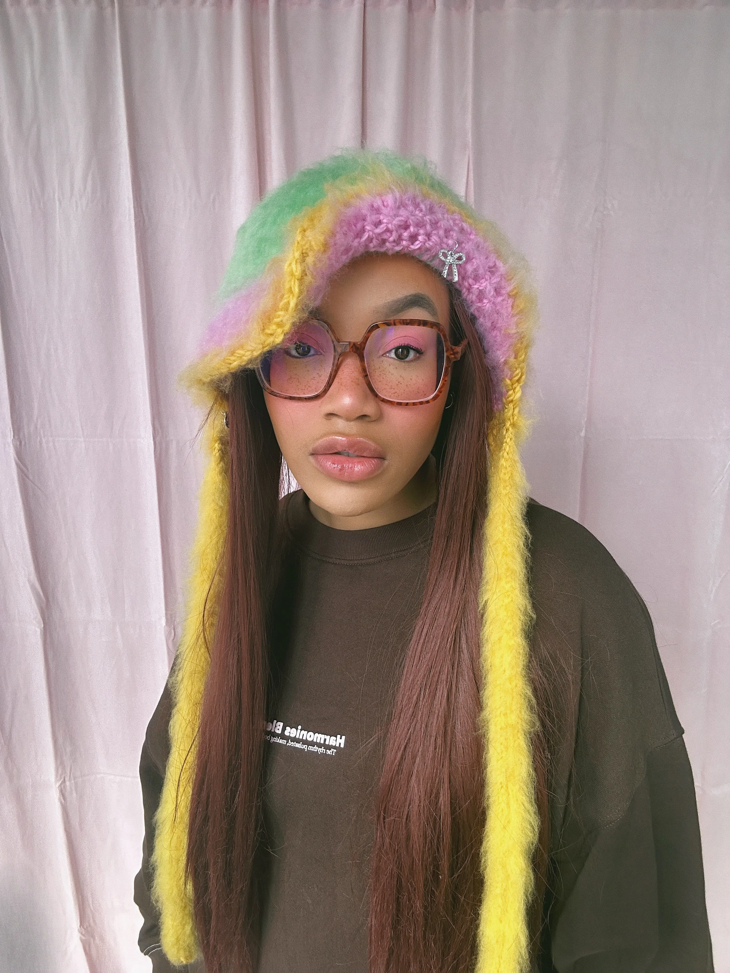 Green, Pink and Yellow Floppy Bonnet