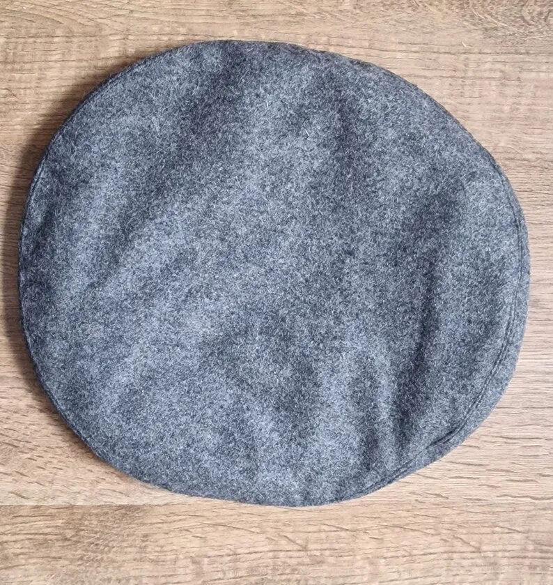 Grey Irish Caubeen Hat Military Bonnet Beret Wool Hat, slouchy hat, Tam O Shanter Hat