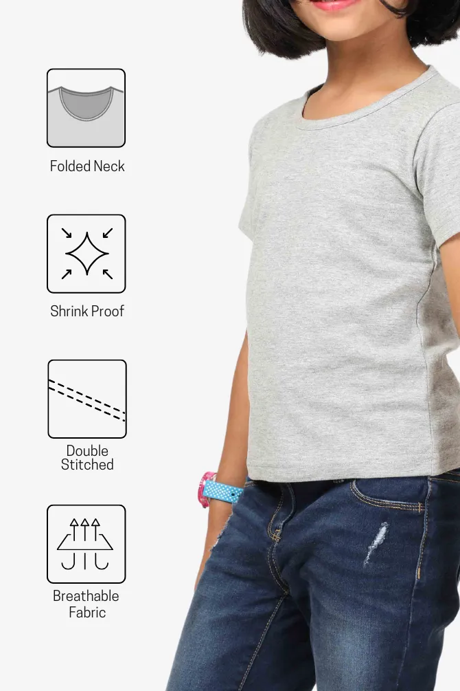 Grey Melange T-shirt for girl
