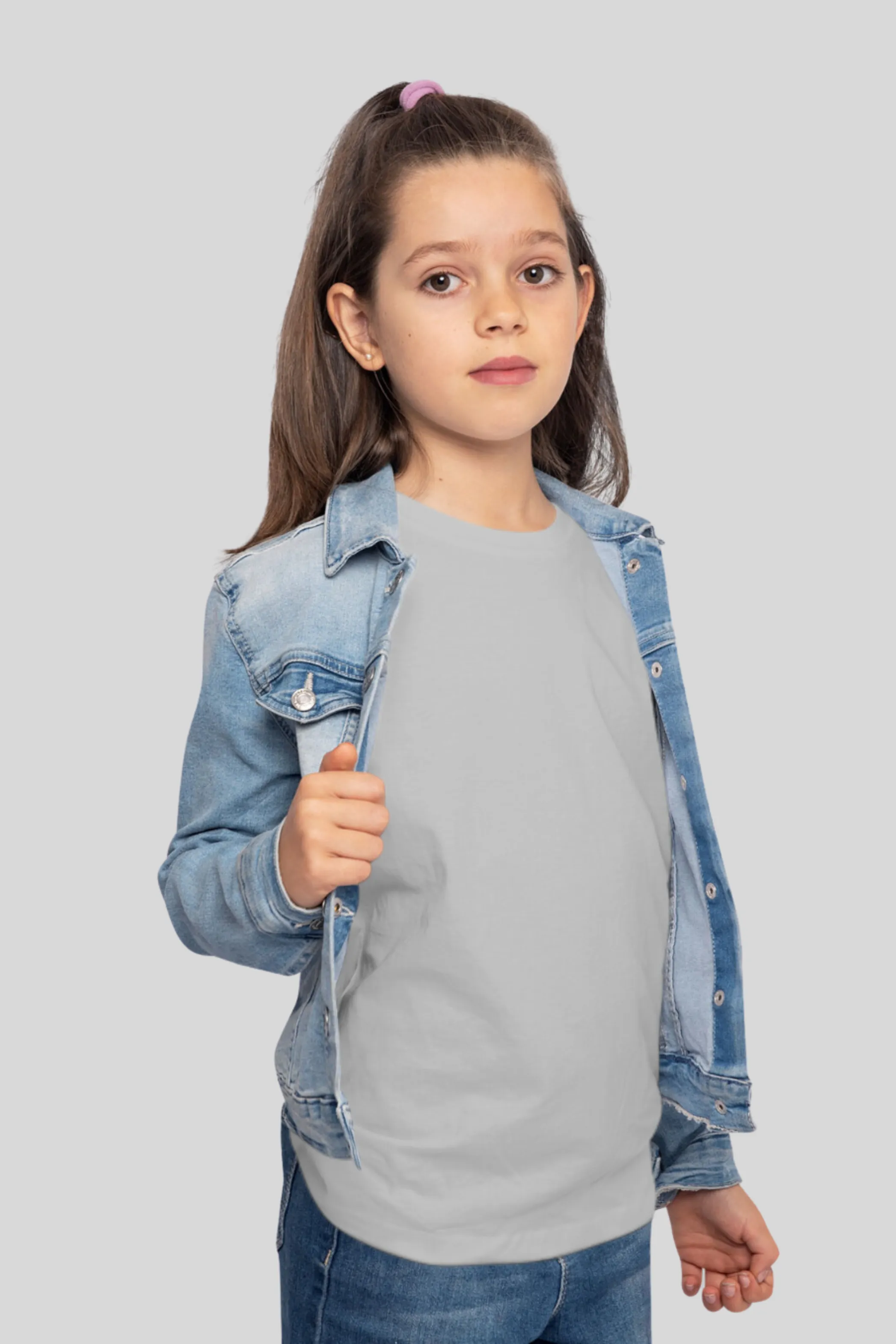 Grey Melange T-shirt for girl