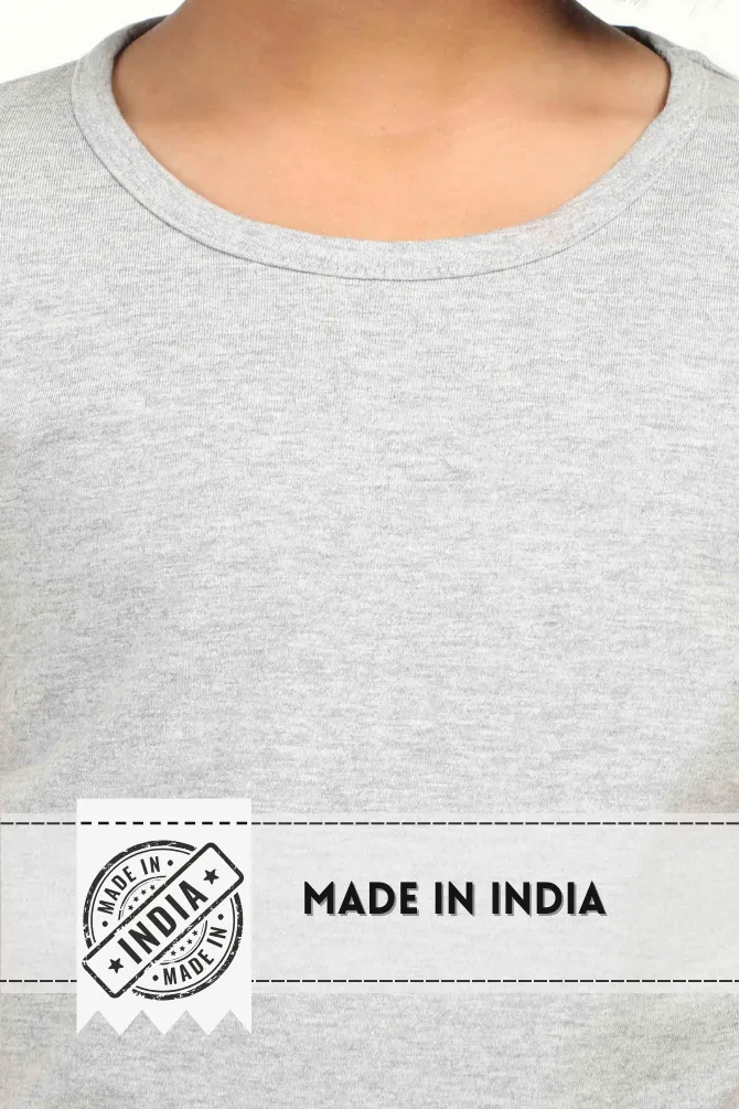 Grey Melange T-shirt for girl