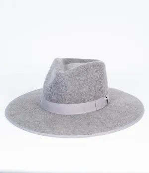 Grey Wool Wide Brim Panama Hat
