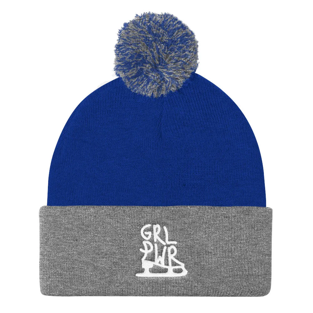 GRL PWR Skater Pom Pom Knit Beanie