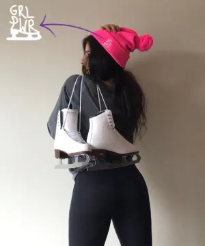 GRL PWR Skater Pom Pom Knit Beanie