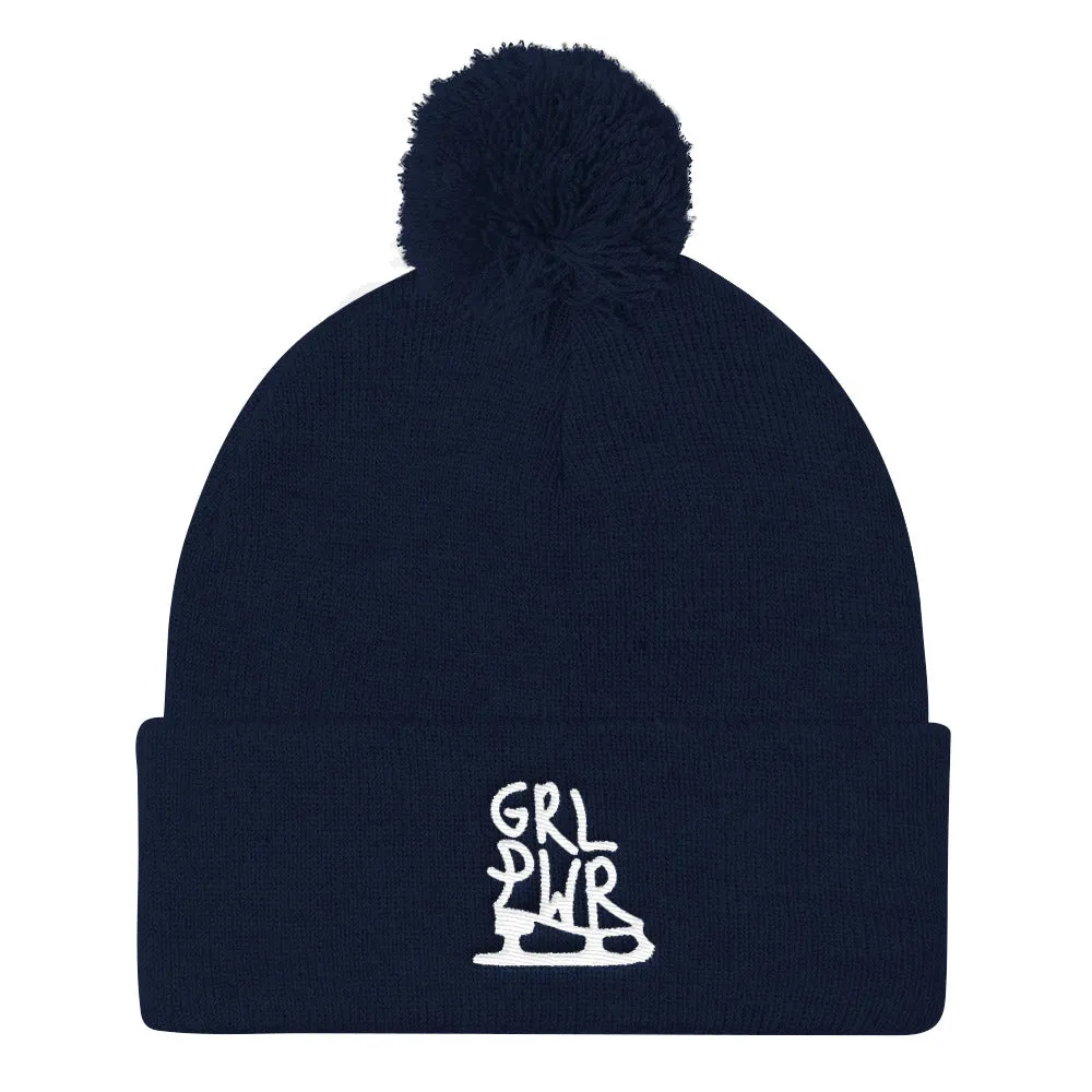GRL PWR Skater Pom Pom Knit Beanie