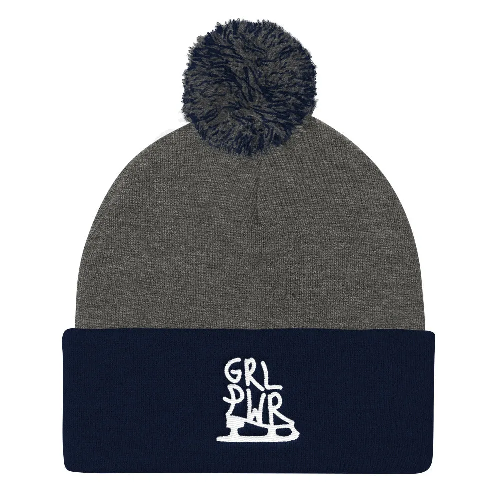 GRL PWR Skater Pom Pom Knit Beanie
