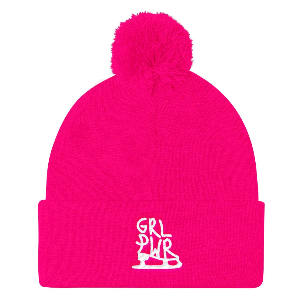 GRL PWR Skater Pom Pom Knit Beanie