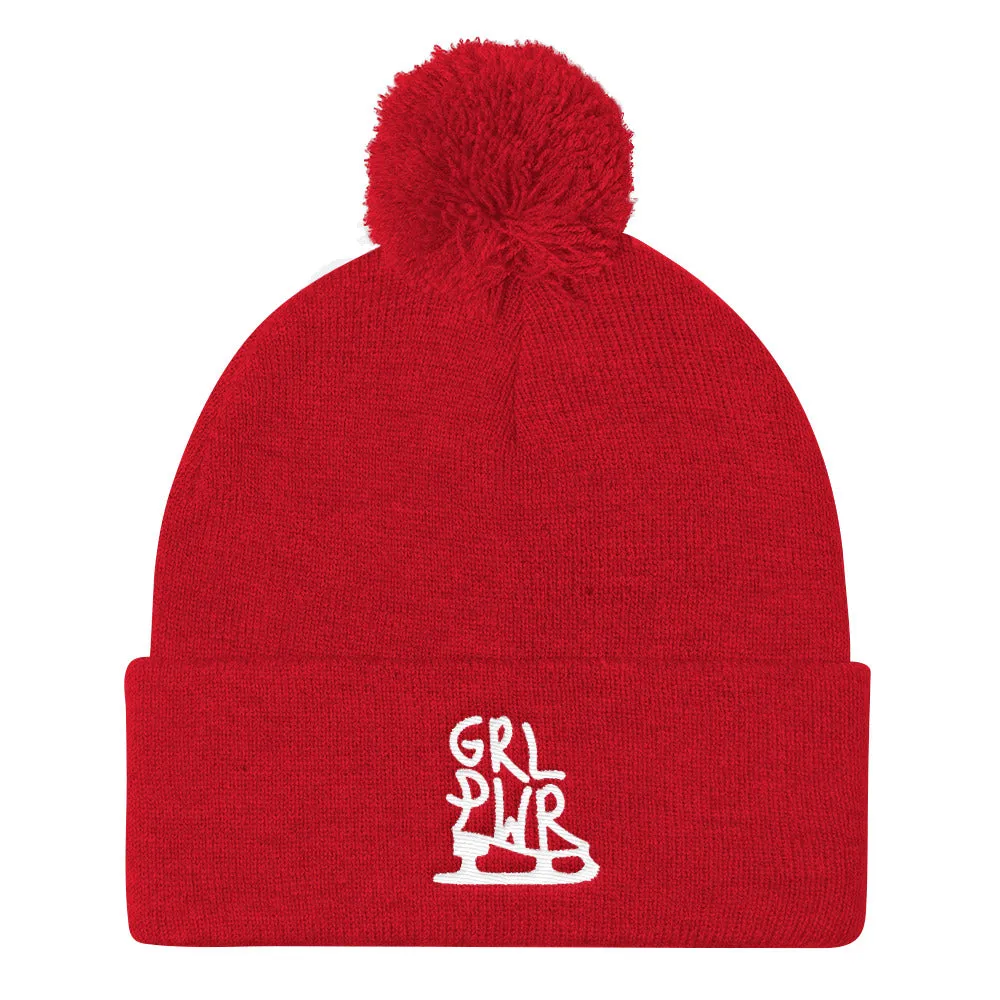 GRL PWR Skater Pom Pom Knit Beanie